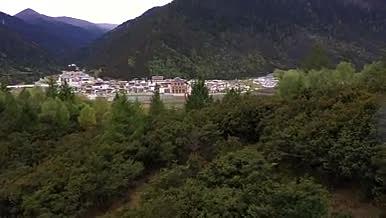 西藏鲁朗小镇航拍视频的预览图